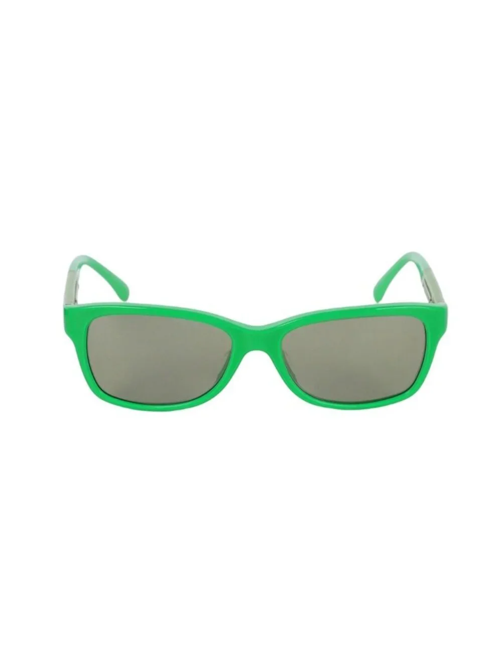 Chanel CC Logo Square Sunglasses Color Block Green Eyewear